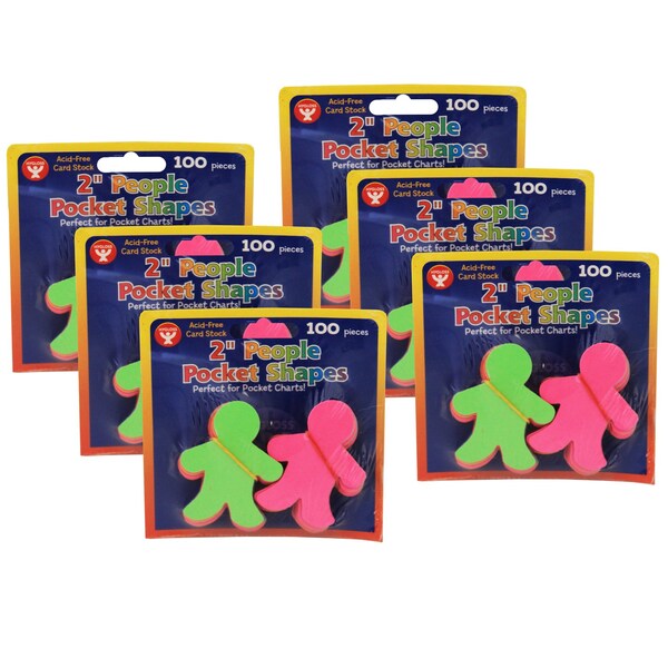 Hygloss Products Pocket Shapes, 2in People, 100 Pieces, PK6 61521 - main